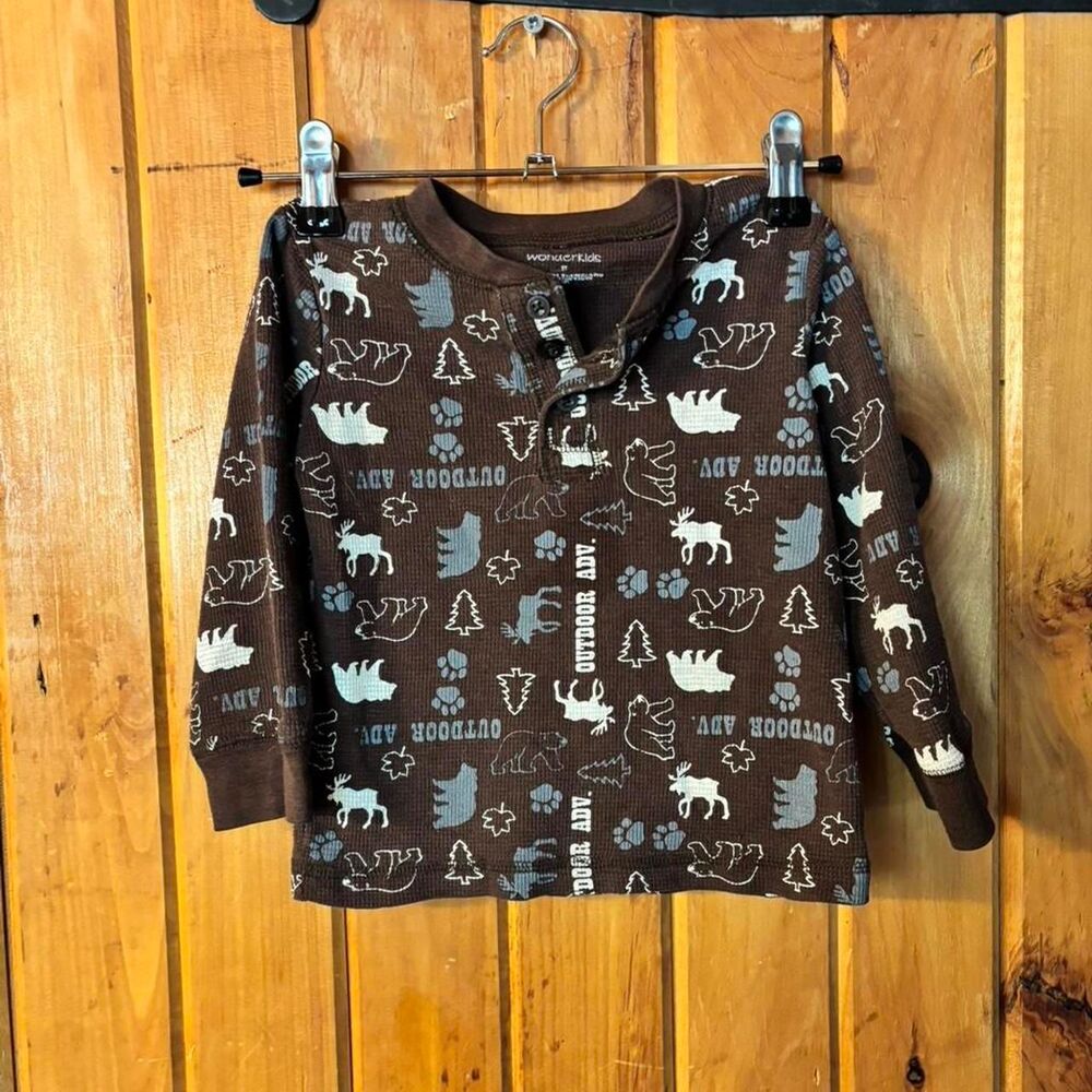 Wonderkids Thermal Brown 2T long Sleeve Shirt